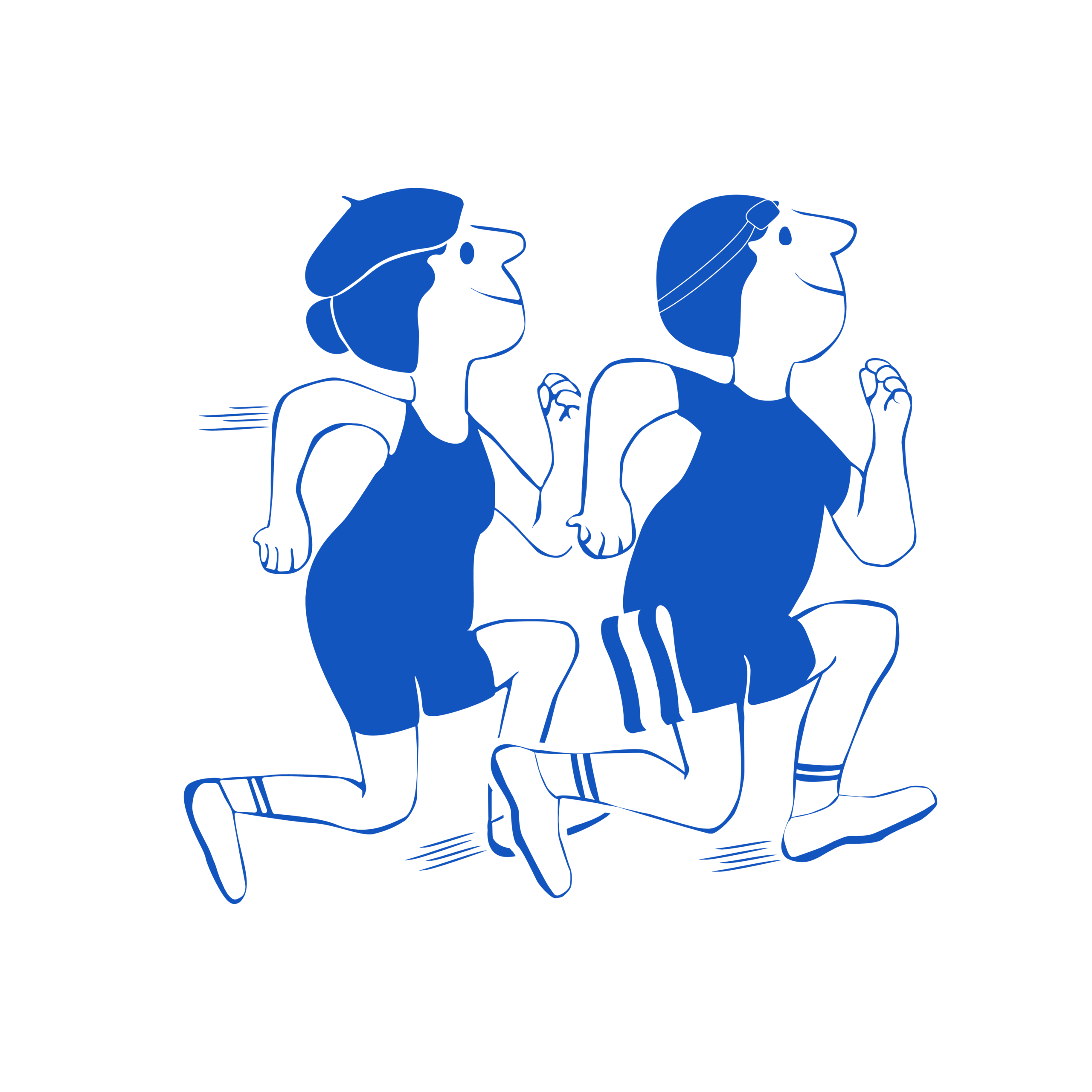 Illustration de deux personnages homme et femme en train de courir un swimrun