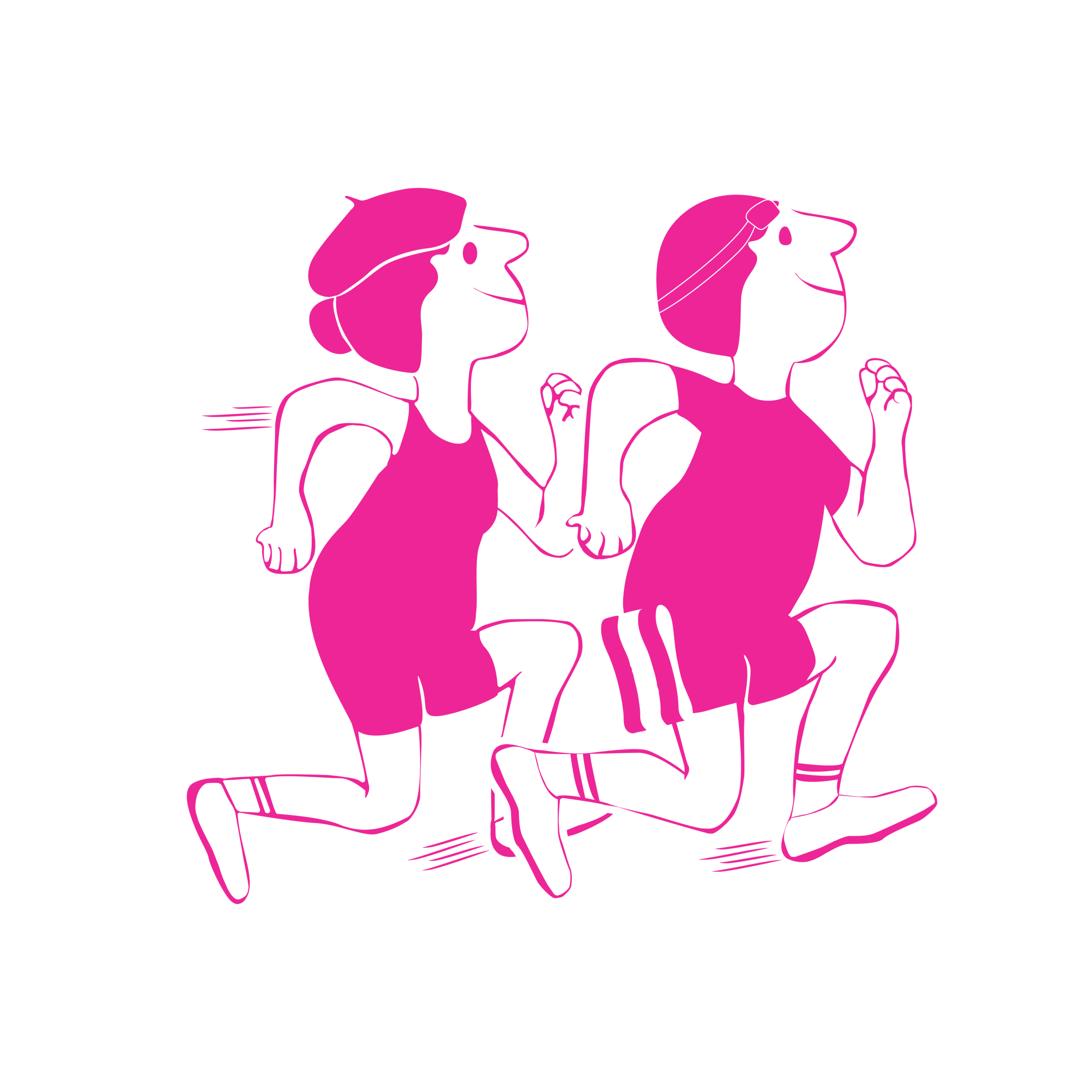 Illustration de deux personnages homme et femme en train de courir un swimrun